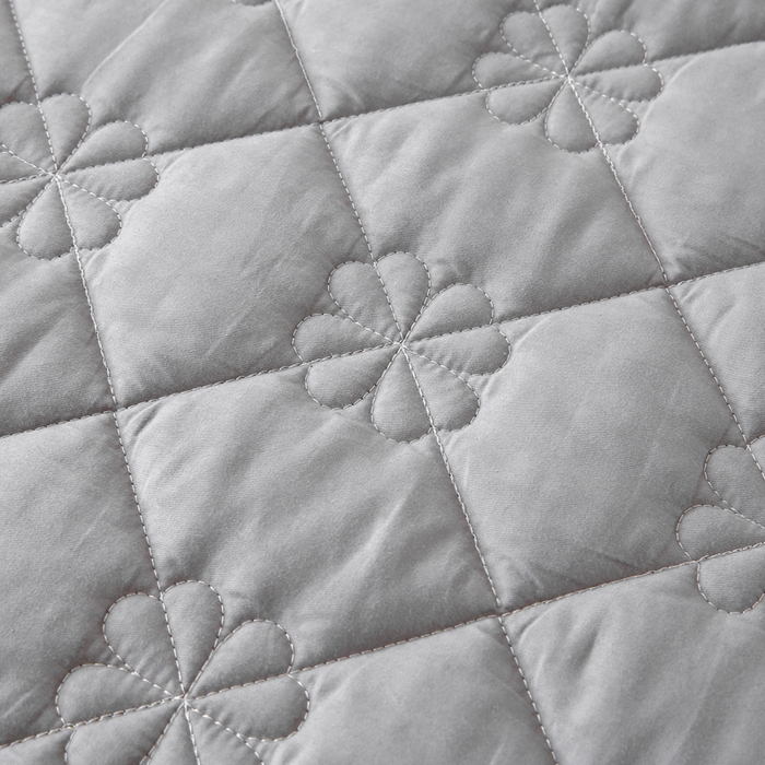 91家纺网 家纺一手货源 找家纺 情煊 2023新款全棉夹棉纯色印花床裙款(可定制尺寸) 绅士灰