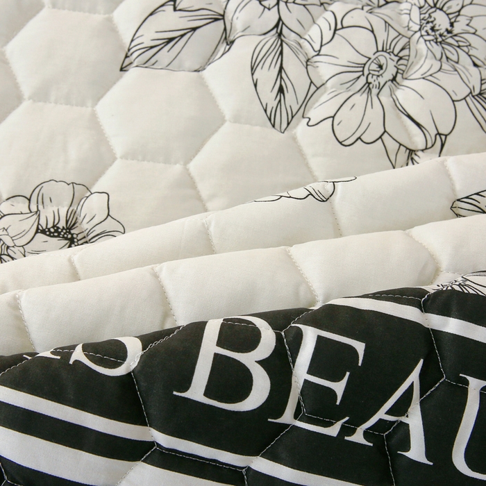 91家纺网 家纺一手货源 找家纺 情煊 2023新款全棉夹棉纯色印花床裙款(可定制尺寸) 木槿