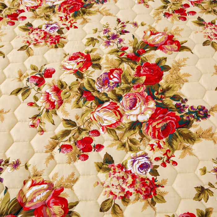 91家纺网 家纺一手货源 找家纺 情煊 2023新款全棉夹棉纯色印花床裙款(可定制尺寸) 情深似海