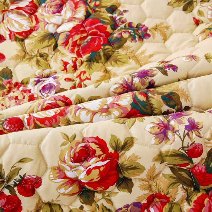 91家纺网 家纺一手货源 找家纺 情煊 2023新款全棉夹棉纯色印花床裙款(可定制尺寸) 情深似海