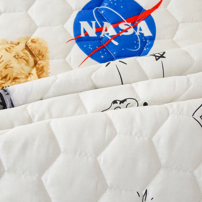 91家纺网 家纺一手货源 找家纺 情煊 2023新款全棉夹棉纯色印花床裙款(可定制尺寸) 宇航熊