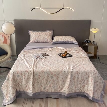 棉生活 2023新款3M贡缎工艺天丝夏被四件套 晨光 粉