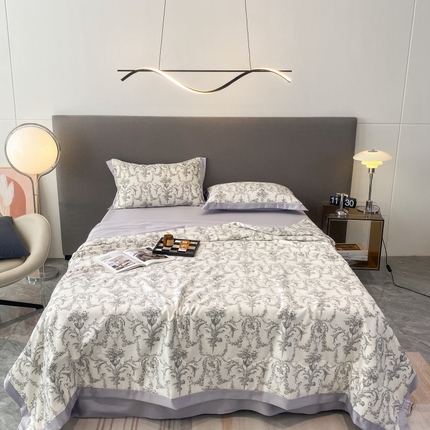 棉生活 2023新款3M贡缎工艺天丝夏被四件套 浮岚