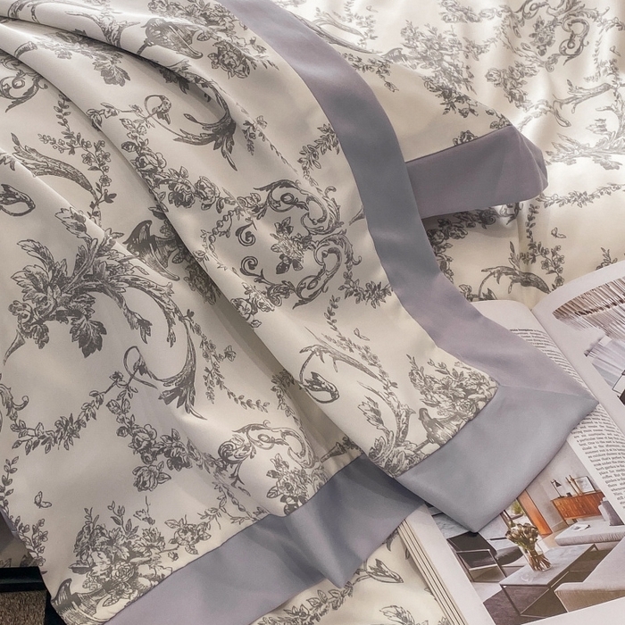 91家纺网 家纺一手货源 找家纺 棉生活 2023新款3M贡缎工艺天丝夏被四件套 浮岚