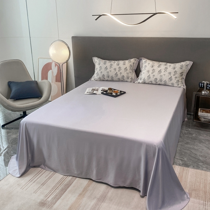 91家纺网 家纺一手货源 找家纺 棉生活 2023新款3M贡缎工艺天丝夏被四件套 洛林 灰