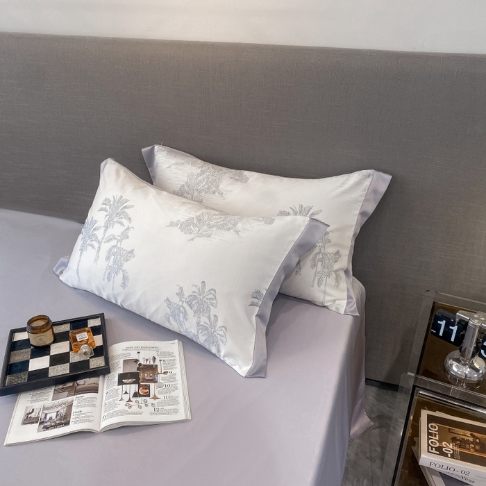 91家纺网 家纺一手货源 找家纺 棉生活 2023新款3M贡缎工艺天丝夏被四件套 洛林 灰