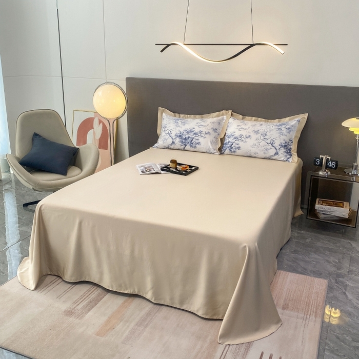 91家纺网 家纺一手货源 找家纺 棉生活 2023新款3M贡缎工艺天丝夏被四件套 墨林 蓝