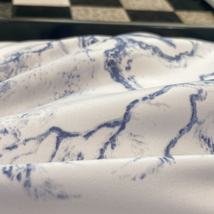 91家纺网 家纺一手货源 找家纺 棉生活 2023新款3M贡缎工艺天丝夏被四件套 墨林 蓝