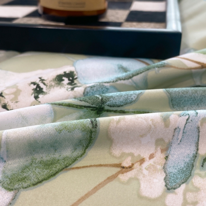 91家纺网 家纺一手货源 找家纺 棉生活 2023新款3M贡缎工艺天丝夏被四件套 森语 绿