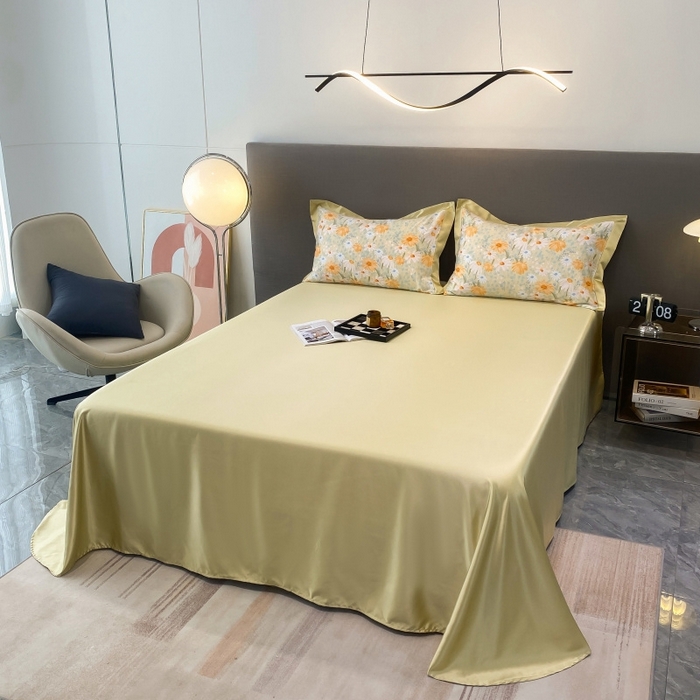 91家纺网 家纺一手货源 找家纺 棉生活 2023新款3M贡缎工艺天丝夏被四件套 松菊 桔