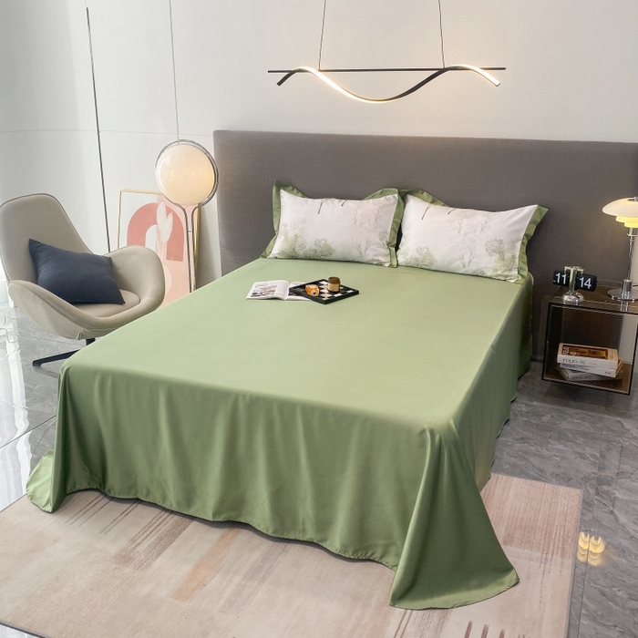 91家纺网 家纺一手货源 找家纺 棉生活 2023新款3M贡缎工艺天丝夏被四件套 晚秋 绿