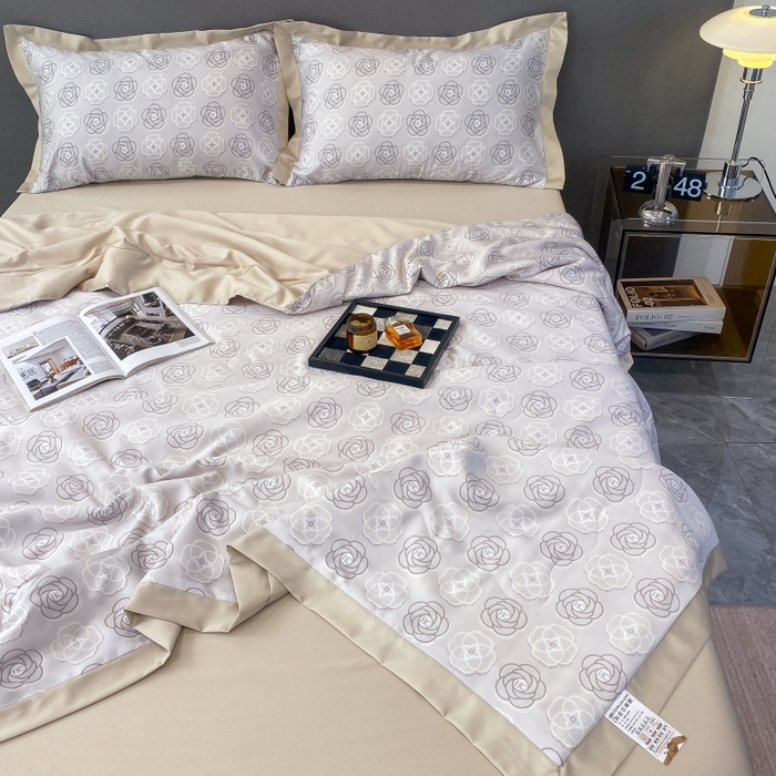 91家纺网 家纺一手货源 找家纺 棉生活 2023新款3M贡缎工艺天丝夏被四件套 温莎 灰