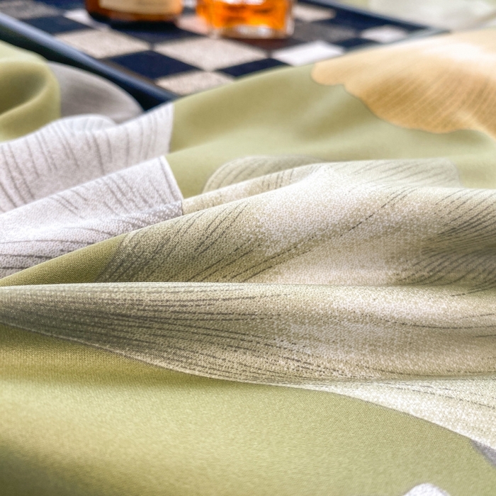 91家纺网 家纺一手货源 找家纺 棉生活 2023新款3M贡缎工艺天丝夏被四件套 银杏叶 绿