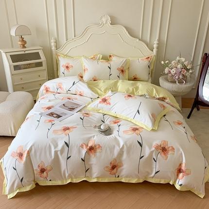 91家纺网 家纺一手货源 找家纺 （总）名佰蕙 2023新款全棉法式田园四件套