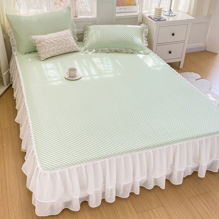 91家纺网 家纺一手货源 找家纺 （总）米莱 2023新款冰豆豆双层花边凉席款