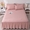 91家纺网 家纺一手货源 找家纺 好眠好梦家纺 2023新款星光A类天竺棉床裙系列 迷迭粉