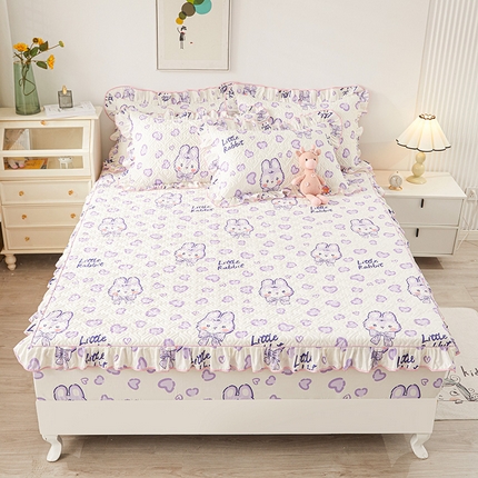 （总）宜凡 2023新款全棉印花床笠三件套