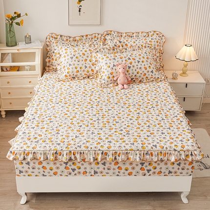 宜凡2023新款全棉印花床笠三件套 乐享生活