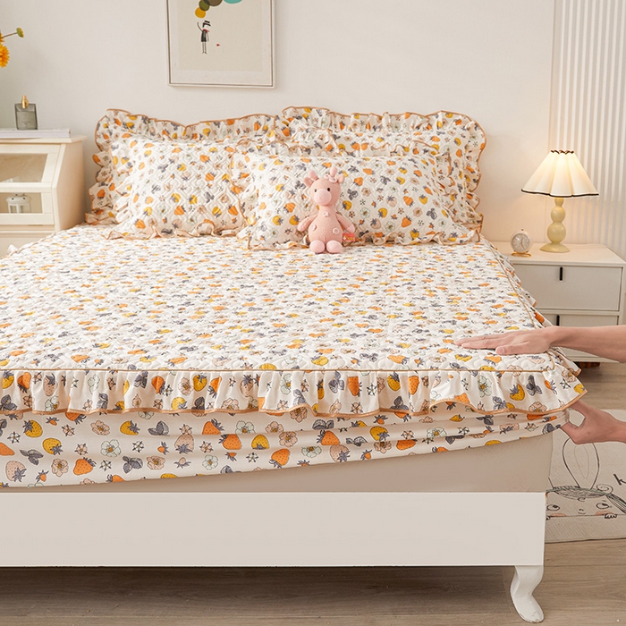 91家纺网 家纺一手货源 找家纺 宜凡2023新款全棉印花床笠三件套 乐享生活