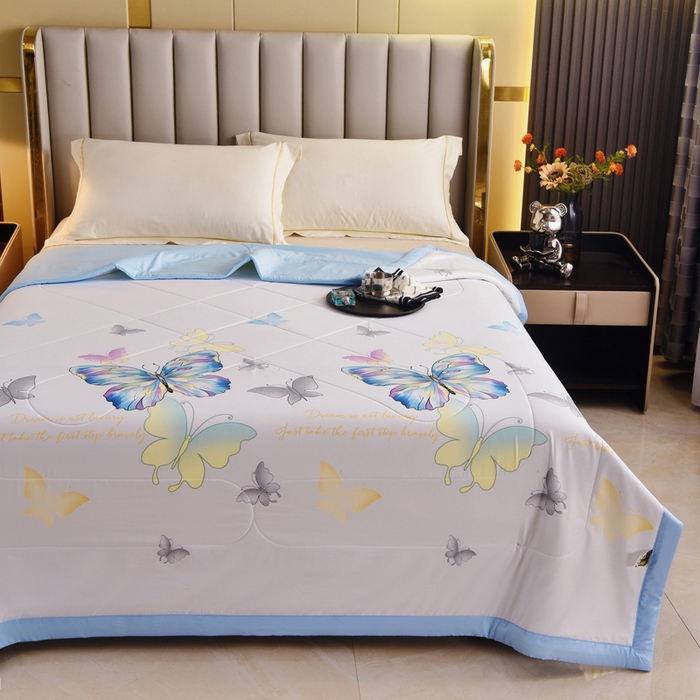 91家纺网 家纺一手货源 找家纺 美丽折家纺 2025新款乳胶被 七彩蝴蝶