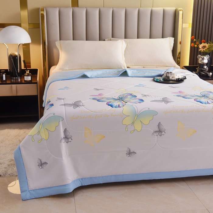 91家纺网 家纺一手货源 找家纺 美丽折家纺 2025新款乳胶被 七彩蝴蝶