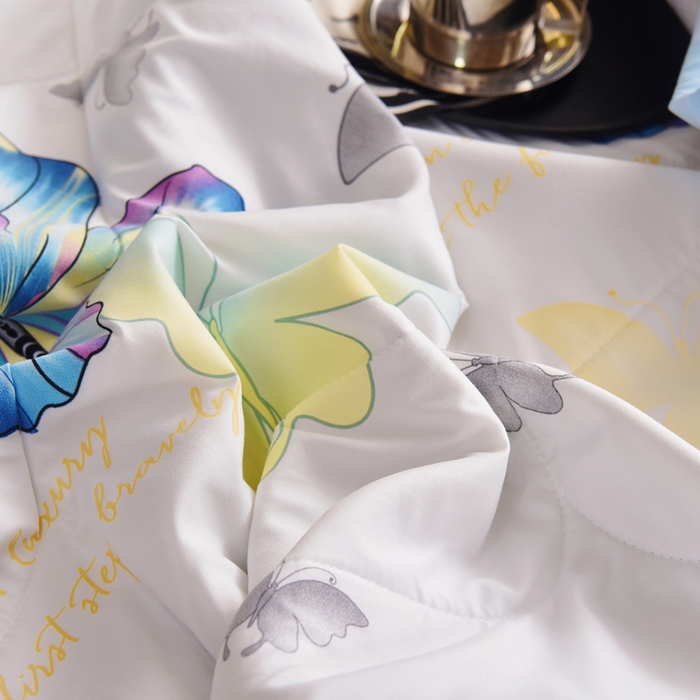 91家纺网 家纺一手货源 找家纺 美丽折家纺 2025新款乳胶被 七彩蝴蝶