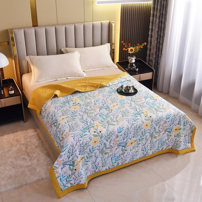 91家纺网 家纺一手货源 找家纺 美丽折家纺 2025新款乳胶被 浅尝春色