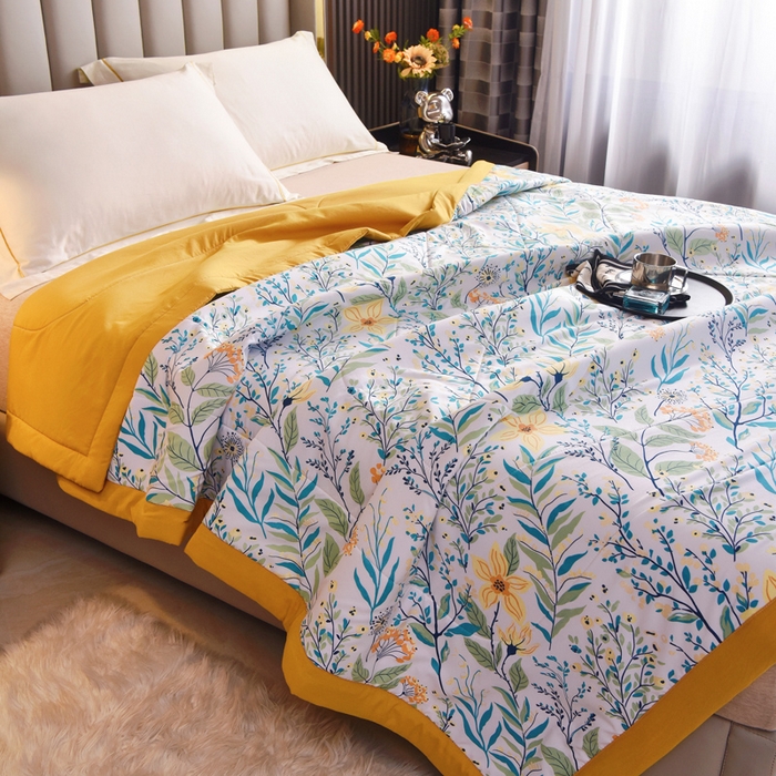 91家纺网 家纺一手货源 找家纺 美丽折家纺 2025新款乳胶被 浅尝春色