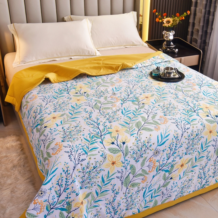 91家纺网 家纺一手货源 找家纺 美丽折家纺 2025新款乳胶被 浅尝春色