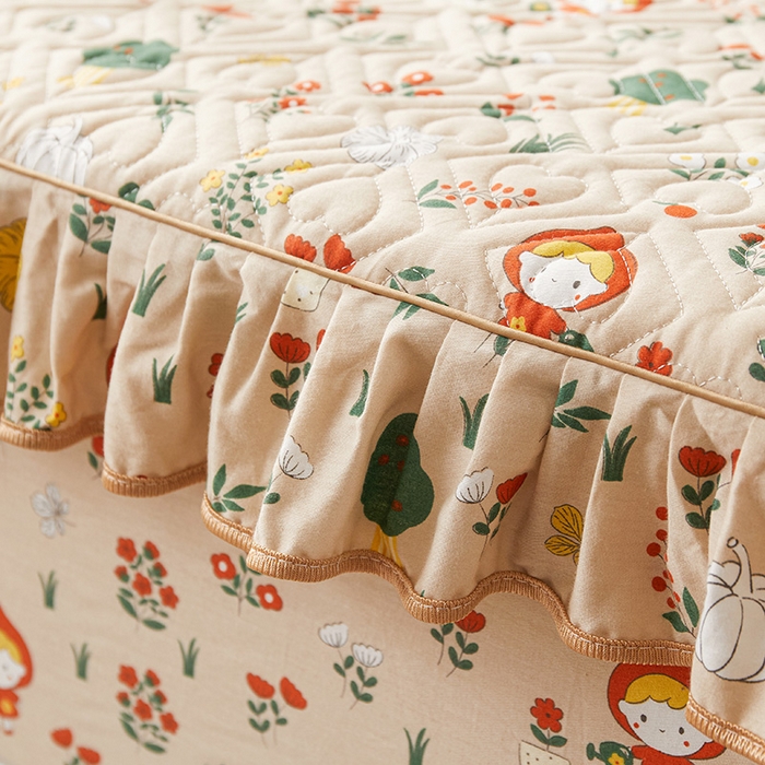 91家纺网 家纺一手货源 找家纺 宜凡 2023新款全棉印花床笠四件套 花琳琅