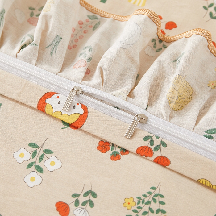 91家纺网 家纺一手货源 找家纺 宜凡 2023新款全棉印花床笠四件套 花琳琅