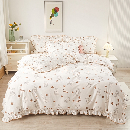 91家纺网 家纺一手货源 找家纺 （总）宜凡 2023新款全棉印花床笠四件套