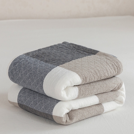 91家纺网 家纺一手货源 找家纺 （总）乐家毛巾被2023年新款日式三层水洗棉大格毛巾被