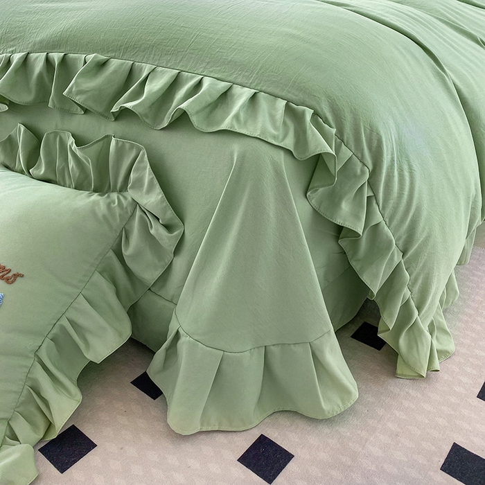 91家纺网 家纺一手货源 找家纺 （总）唐人居 2025新款水洗棉麻刺绣四件套-春意