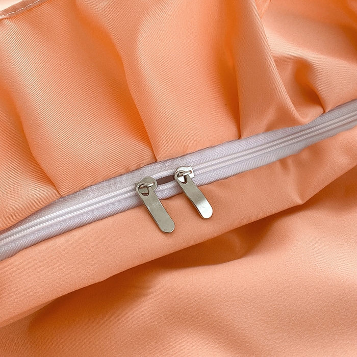 91家纺网 家纺一手货源 找家纺 唐人居 2025新款水洗棉麻刺绣四件套-春意 橙色