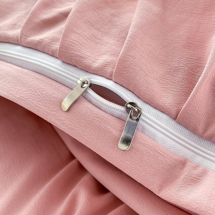 91家纺网 家纺一手货源 找家纺 唐人居 2025新款水洗棉麻刺绣四件套-春意 豆沙