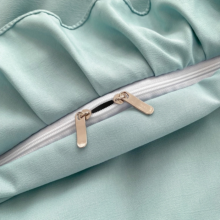 91家纺网 家纺一手货源 找家纺 唐人居 2025新款水洗棉麻刺绣四件套-春意 湖兰