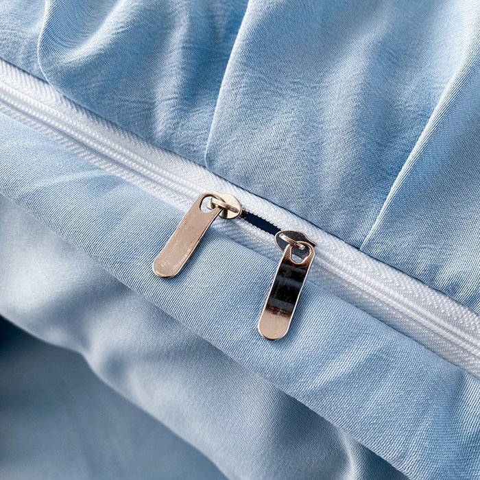 91家纺网 家纺一手货源 找家纺 唐人居 2025新款水洗棉麻刺绣四件套-春意 蓝色