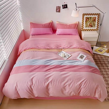 91家纺网 家纺一手货源 找家纺 （总）玖琳  2023新款全棉色织水洗棉四件套