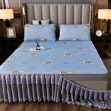 诺梵  23新品可拆卸床裙凉感冰丝乳胶凉席三件套直播爆款 吉象