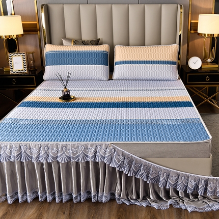 诺梵  24新品可拆卸床裙凉感冰丝乳胶凉席三件套直播爆款 极简主义