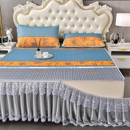 诺梵  24新品可拆卸床裙凉感冰丝乳胶凉席三件套直播爆款 简约生活