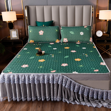 诺梵  23新品可拆卸床裙凉感冰丝乳胶凉席三件套直播爆款 小雏菊