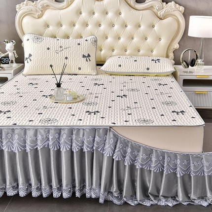 诺梵  24新品可拆卸床裙凉感冰丝乳胶凉席三件套直播爆款 小香风