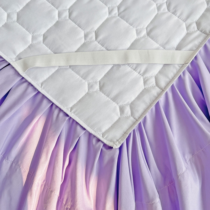 91家纺网 家纺一手货源 找家纺 罗艺轩 2024新款夹棉床裙施华洛系列三件套 施华洛-浅紫