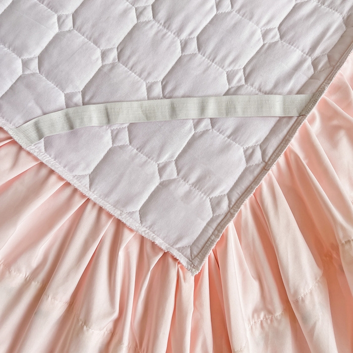 91家纺网 家纺一手货源 找家纺 罗艺轩 2024新款夹棉床裙施华洛系列四件套 施华洛-浅粉