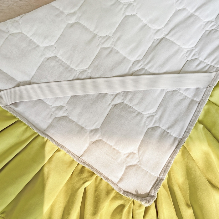 91家纺网 家纺一手货源 找家纺 罗艺轩 2024新款夹棉床裙施华洛系列四件套 施华洛-果绿