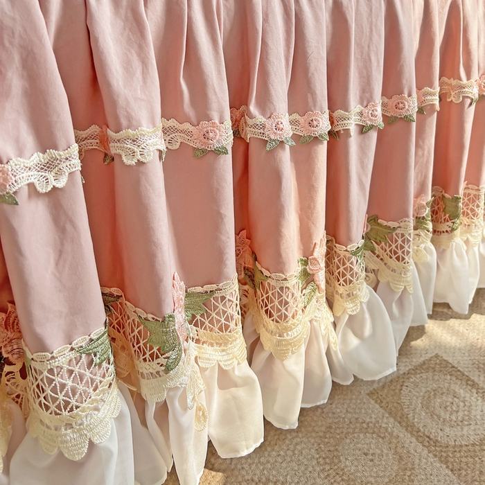 91家纺网 家纺一手货源 找家纺 罗艺轩 2024新款夹棉床裙施华洛系列四件套 施华洛-玉色