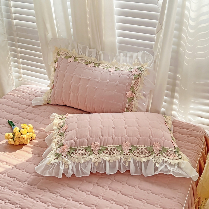 91家纺网 家纺一手货源 找家纺 罗艺轩 2024新款夹棉床裙施华洛系列四件套 施华洛-玉色