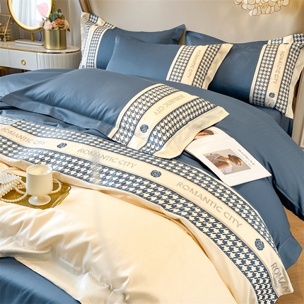 91家纺网 家纺一手货源 找家纺 （总）DC 2024新款60支长绒棉刺绣四件套-贝蒂娜系列